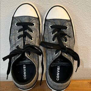Converse All Star low top sneakers Black Gray and White size 2 (youth/big kids)